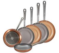 Bergner Juego de 6 sartenes (18,20,22,24,26,28 cm) en aluminio prensado aptas para inducción en color cobre