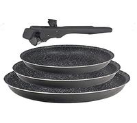 Bergner Q3170 Set 3 sartenes 20+22+26cm Aluminio prensado aptas inducción Black con Mango Click & Cook