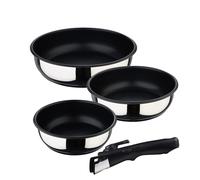 Bergner juego de sartenes de 4 piezas acero inoxidable y antiadherente