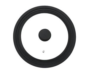 BERGNER Kaiserhoff - Tapa Universal De Vidrio para Sartenes, Cazuelas y Cacerolas - Tamaño Universal de 16/18/20CM - Pomo y Anillo de Silicona - Apto para Lavavajillas