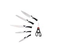 BERGNER KYOTO - Set 6PZS Cuchillos Acero Inoxidable - Incluye Chef, Trinchar, Pan, Multiusos y Pelar - Mangos Ergonómicos - Resistentes y Fáciles de Limpiar, Plata