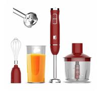 Bergner MAROON Set Batidora de Mano 1000W con Accesorios - Picadora 600 ml, Batidor de Huevos y Vaso Medidor y 2 Velocidades