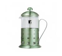 Bergner MIDNIGHT | Cafetera de 800 ml | Sistema de Prensa Francesa | Vidrio de Borosilicato Resistente al calor | Filtro y Soporte de Acero Inoxidable | Acabado verde metálico | Resistente al Calor