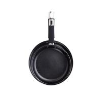 BERGNER Mitra - Juego de Sartenes 2 Piezas (20 y 24 cm) - Mangos Huecos con Fundas de Silicona - Recubrimiento Antiadherente de 4 Capas - Fácil de Lavar - Apto para Todas las Cocinas, Negro