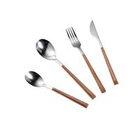 Bergner NATURALLY Juego de 24Pzs de cuberteria(6 cuchillos + 6 tenedores + 6 cucharas + 6 cucharillas) en Acero inoxidable