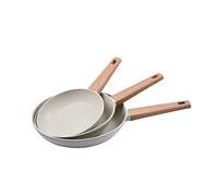 BERGNER Naturally | Juego de 3 sartenes antiadherentes | 18, 22 y 26 cm de diámetro | de aluminio forjado | Juego de sartenes | Apto para todos los entornos de cocina