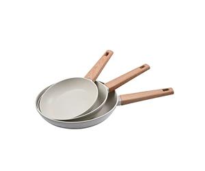 BERGNER Naturally | Juego de 3 sartenes antiadherentes | 18, 22 y 26 cm de diámetro | de aluminio forjado | Juego de sartenes | Apto para todos los entornos de cocina