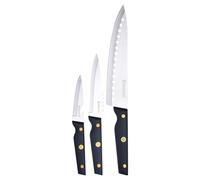 Bergner Pro Reeco | Juego de Cuchillos de Cocina Profesionales | Set de 3 Piezas de Acero Inoxidable | Mango ABS Fabricado con Materiales Reciclados | Cuchillos de Cocina | Multifuncionales