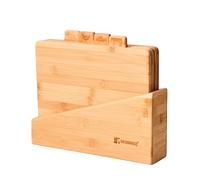 Bergner Q3607 Set 5pc Tabla de Corte Bamboo Nature, Bambú
