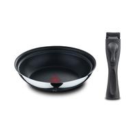 Bergner CLICK & COOK - Set 3 Pzs Sartenes (24+26 cm) con Mango Desmontable - Acero Inoxidable - Revestimiento Antiadherente ILAG Essential - Heatdot Technology