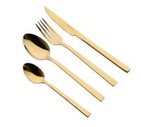 BERGNER Sofia Champagne | Cubertería Completa de 24 Piezas | Fabricada en Acero Inoxidable | Resistentes y Duraderos | Color Champán | Mango Ergonómico | Set de Cubiertos | Fáciles de Lavar