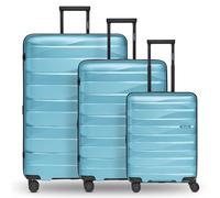 Bergpfeil Juego de maletas de viaje de 4 ruedas, 3 piezas, con plegado extensible azul