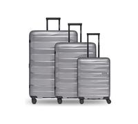 Bergpfeil Travel 4 ruedas Juego de maletas 3 piezas Con asa expansible plateado