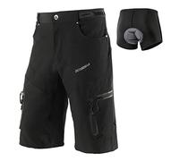 BERGRISAR Culotte Ciclismo Hombre Pantalon MTB y Bicicletas de montaña, Bolsillos con Cremallera, Resistente al Agua, Transpirables 1806BG, Acolchado extraíble Negro, X-Large
