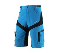 BERGRISAR Pantalones Cortos de Ciclismo Hombre Culotte para MTB y Bicicletas de montaña, Bolsillos con Cremallera, Resistente al Agua, Transpirables 1806BG, Azul, Small
