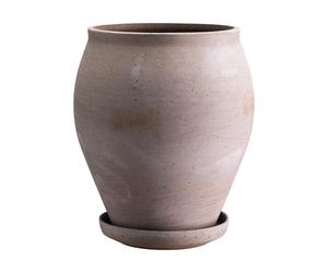 Bergs Potter Maceta Delphi con plato. 2 piezas Gris. Ø22 cm. alto