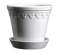 Bergs Potter Maceta esmaltada Københavner Mineral White. Ø14 cm