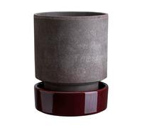 Bergs Potter Maceta Hoff Ø16 cm. Raw Grey-Deep Burgundy