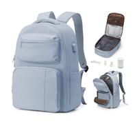 bergsalz Mochila Viaje Al Vacio a Compresion Al Vacio con Bomb,Mochila Viaje Cabina Avion 45x36x20 Ryanair Equipaje De Mano Vacuum Backpack Azul