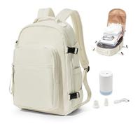 bergsalz Mochila Viaje Al Vacío con Bomba, Mochila de Compresión Al Vacío, Cabina Avión 45x36x20, Mochila Equipaje de Mano Ryanair Beis