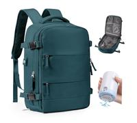 bergsalz Mochila Viaje Al Vacio Mochila Viaje Ryanair Cabina Avion 45x36x20 Mochila Compresion Al Vacio con Bomba Mochila Equipaje De Mano Vacuum Backpack Azul Pavo Real