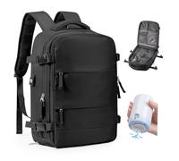 bergsalz Mochila Viaje Al Vacio Mochila Viaje Ryanair Cabina Avion 45x36x20 Mochila Compresion Al Vacio con Bomba Mochila Equipaje De Mano Vacuum Backpack Negro