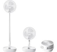 BERGSON - Ventilador telescópico portátil de 20 cm 8,6 pulgadas, ventilador de escritorio plegable, 3 velocidades, batería USB C recargable Li-ion 3,7 V, altura ajustable 13-82 cm