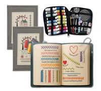 bergxperten embroom embroidery stitch book libro de bordado con kit de herramientas puntos de bordado manual guía paso a paso para principiantes y aficionados incluye aguja hilo tijeras tejido DIY