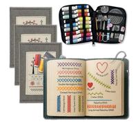 bergxperten embroom embroidery stitch book libro de bordado con kit de herramientas puntos de bordado manual guía paso a paso para principiantes y aficionados incluye aguja hilo tijeras tejido DIY
