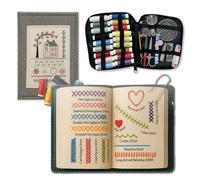 bergxperten embroom embroidery stitch book libro de bordado con kit de herramientas puntos de bordado manual guía paso a paso para principiantes y aficionados incluye aguja hilo tijeras tejido DIY