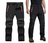 bergxperten segurva Pantalon Impermeable Hombre térmico Forro Polar Cortaviento Pantalones Trekking Trabajo montaña Senderismo Invierno elástico NYCO 4 Bolsillos Cremallera Aire Libre