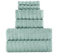 BERIBO Juego de Toallas turcas 100% algodón (Nube), 6 Piezas, 620 g/m² (Espuma de mar)