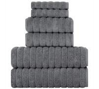 BERIBO Juego de Toallas turcas 100% algodón (Nube), 6 Piezas, 620 g/m² (Gris)