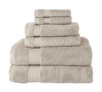 BERIBO Juego de Toallas turcas 100% algodón (Serenity), 6 Piezas, 620 g/m² (arroz Integral)