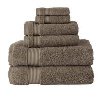 BERIBO Juego de Toallas turcas 100% algodón (Serenity), 6 Piezas, 620 g/m² (café)