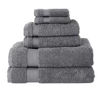 BERIBO Juego de Toallas turcas 100% algodón (Serenity), 6 Piezas, 620 g/m², Color Gris