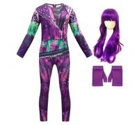 Berich Disfraz de The Descendants para niñas con peluca, disfraz de Mal para niñas, disfraz de princesa para Halloween, carnaval, cosplay, conjunto de ropa de fiesta, disfraz de descendientes de 5 a 6