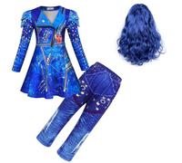 Berich Evie - Conjunto de Disfraz de Descendientes Con Pantalones Para Niñas, Halloween, Navidad, Juego de Rol, Fiesta Temática