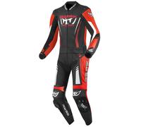 Berik Absolute GP2 Moto de cuero de dos piezas, negro-blanco-rojo, tamaño 52 para Hombres