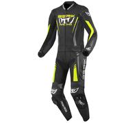 Berik Absolute GP2 Moto de cuero de dos piezas, negro-gris-amarillo, tamaño 48 para Hombres