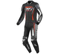 Berik Absolute GP2 Moto de cuero de dos piezas, negro-gris-rojo, tamaño 48 para Hombres