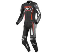Berik Absolute GP2 Moto de cuero de dos piezas, negro-gris-rojo, tamaño 48 para Hombres
