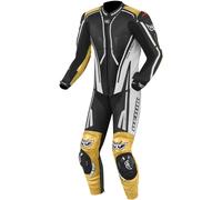 Berik Adria-X Traje de cuero de una pieza de la motocicleta, negro-blanco-oro, tamaño 54 para Hombres