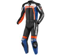 Berik Ascari Pro Traje de cuero de motocicleta de dos piezas, Negro/Blanco/Rojo/Azul, Talla 50