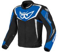 Berik Bad Eye Chaqueta textil impermeable para motocicletas, Negro/Blanco/Azul, Talla 60