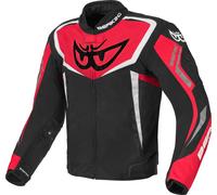 Berik Bad Eye Chaqueta textil impermeable para motocicletas, Negro/Blanco/Rojo, Talla 48