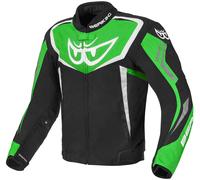 Berik Bad Eye Chaqueta textil impermeable para motocicletas, Negro/Blanco/Verde, Talla 60