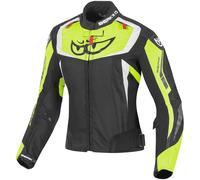 Berik Bad Eye Impermeable Damas Motocicleta Chaqueta Textil, negro/amarillo, Talla 42