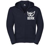 Berik Classic Z Sudadera con capucha zip, Azul oscuro/blanco, Talla M