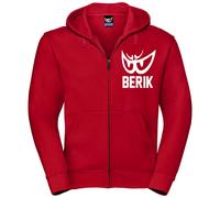 Berik Classic Z Sudadera con capucha zip, Rojo/Blanco, Talla S